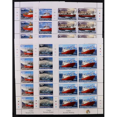 482 - BR. ANTARCTIC TERR. 2009-2017 SETS IN SHEETS OF TEN All different never hinged mint collection on st... 