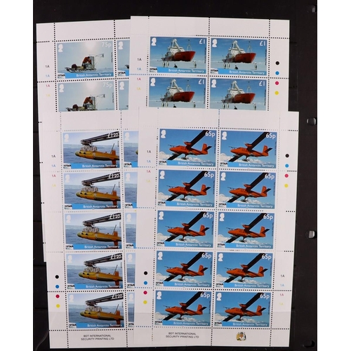 482 - BR. ANTARCTIC TERR. 2009-2017 SETS IN SHEETS OF TEN All different never hinged mint collection on st... 