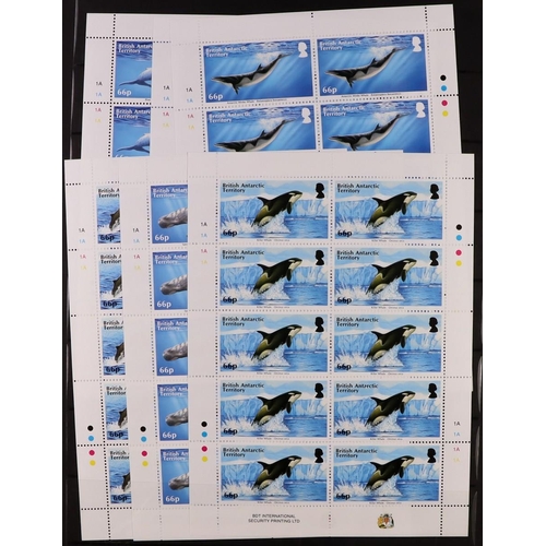 482 - BR. ANTARCTIC TERR. 2009-2017 SETS IN SHEETS OF TEN All different never hinged mint collection on st... 