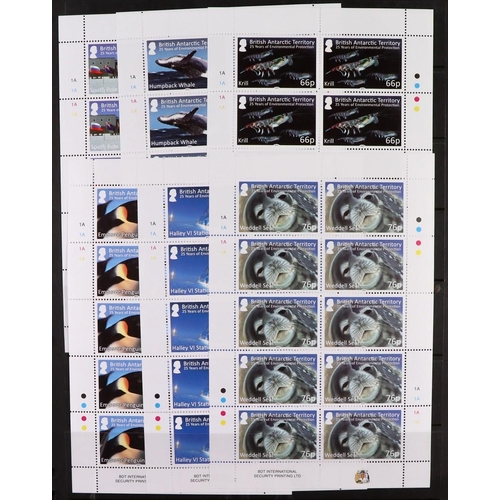 482 - BR. ANTARCTIC TERR. 2009-2017 SETS IN SHEETS OF TEN All different never hinged mint collection on st... 