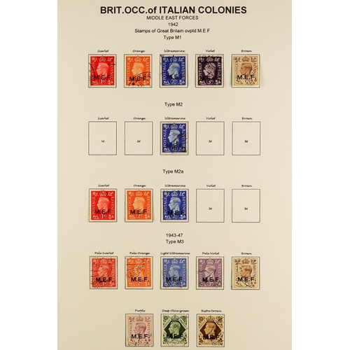 499 - BR. OCC. ITAL. COL. 1942 - 1951 VERY FINE USED COLLECTION includes MEF 1942 opts type M1 set, type M... 