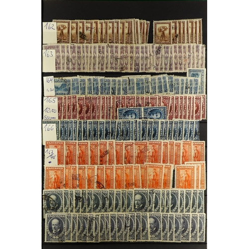 521 - BULGARIA 1879 - 1939 STOCK of chiefly used stamps in stock book, note 1879 set with 10c (2) & 25c (3... 