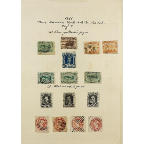 528 - CANADA - NEWFOUNDLAND 1860 - 1911 USED COLLECTION on pages, includes 1860 3d & 6d (x2), 1862-64 5d, ... 