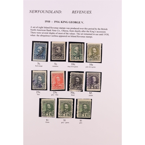 528 - CANADA - NEWFOUNDLAND 1860 - 1911 USED COLLECTION on pages, includes 1860 3d & 6d (x2), 1862-64 5d, ... 