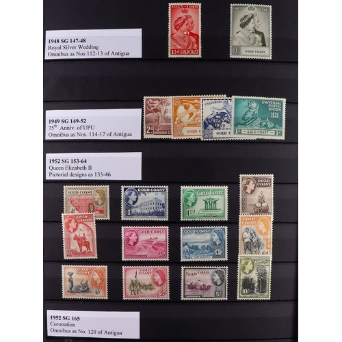 53 - COMMONWEALTH MINT COLLECTION. A beautiful collection in 9 large stock albums, stamps and sets from t... 