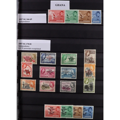 53 - COMMONWEALTH MINT COLLECTION. A beautiful collection in 9 large stock albums, stamps and sets from t... 