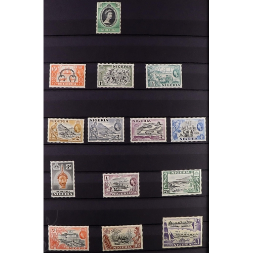 53 - COMMONWEALTH MINT COLLECTION. A beautiful collection in 9 large stock albums, stamps and sets from t... 