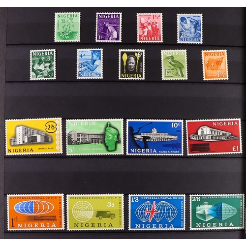 53 - COMMONWEALTH MINT COLLECTION. A beautiful collection in 9 large stock albums, stamps and sets from t... 