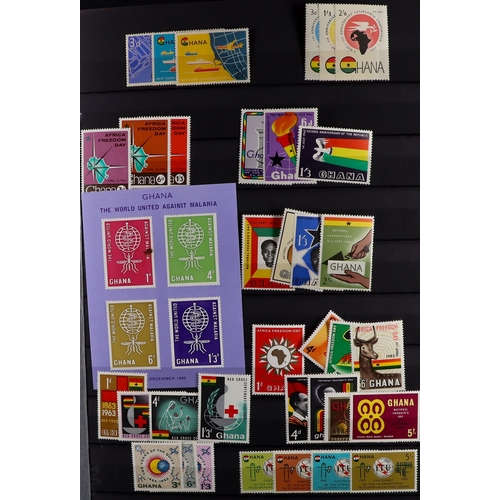 53 - COMMONWEALTH MINT COLLECTION. A beautiful collection in 9 large stock albums, stamps and sets from t... 