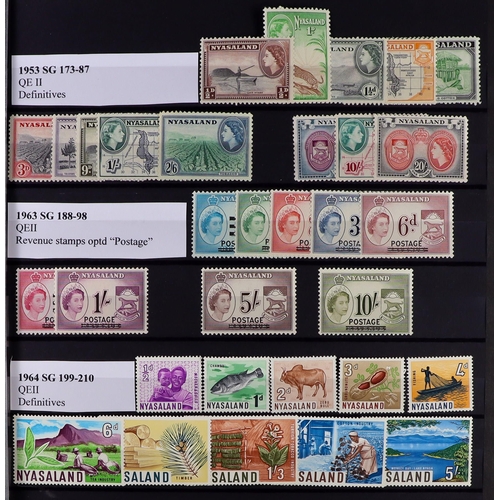 53 - COMMONWEALTH MINT COLLECTION. A beautiful collection in 9 large stock albums, stamps and sets from t... 