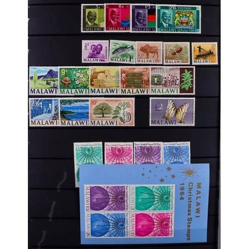 53 - COMMONWEALTH MINT COLLECTION. A beautiful collection in 9 large stock albums, stamps and sets from t... 