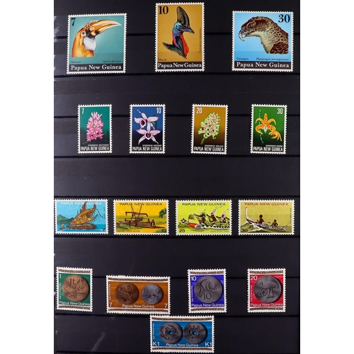 53 - COMMONWEALTH MINT COLLECTION. A beautiful collection in 9 large stock albums, stamps and sets from t... 