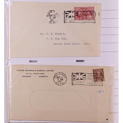 564 - CANADA FLAG & SLOGAN CANCELLATIONS. 1896 to 1942 covers & cards bearing various types of 'flag' canc... 