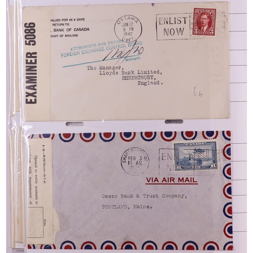 564 - CANADA FLAG & SLOGAN CANCELLATIONS. 1896 to 1942 covers & cards bearing various types of 'flag' canc... 