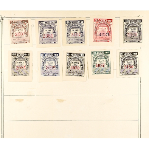 573 - CANADA TELEGRAPH STAMPS COLLECTION of 39 stamps includes Canadian Pacific with 16 years between 1891... 