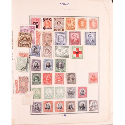 592 - CHILE 1853 - 1950 COLLECTION of mint & used with pages from 2 different collections in binder, somew... 