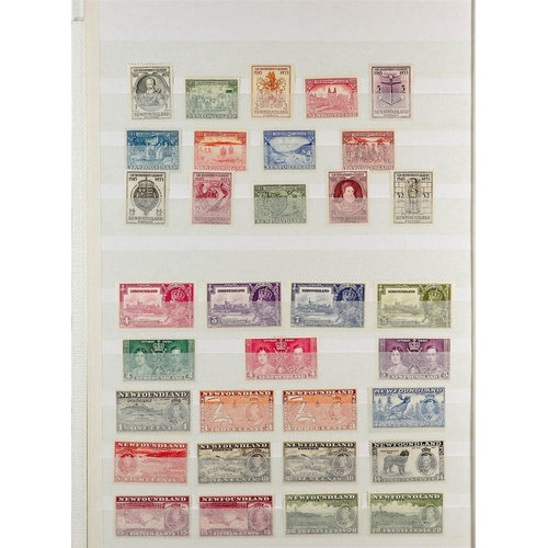 68 - COMMONWEALTH box with terrific all mint or all used collections on white stock book pages, Bahrain, ... 