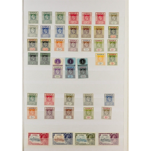 68 - COMMONWEALTH box with terrific all mint or all used collections on white stock book pages, Bahrain, ... 