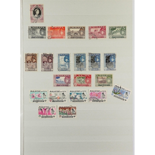 68 - COMMONWEALTH box with terrific all mint or all used collections on white stock book pages, Bahrain, ... 