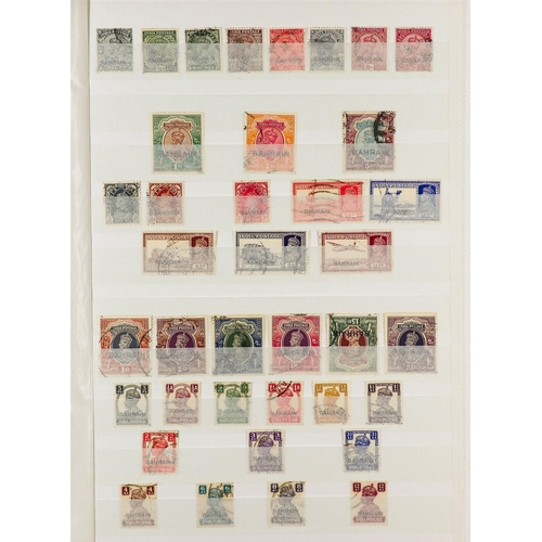 68 - COMMONWEALTH box with terrific all mint or all used collections on white stock book pages, Bahrain, ... 