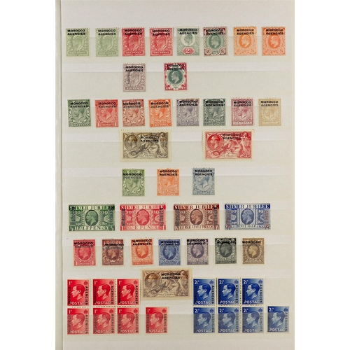 68 - COMMONWEALTH box with terrific all mint or all used collections on white stock book pages, Bahrain, ... 