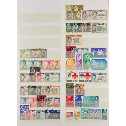 68 - COMMONWEALTH box with terrific all mint or all used collections on white stock book pages, Bahrain, ... 