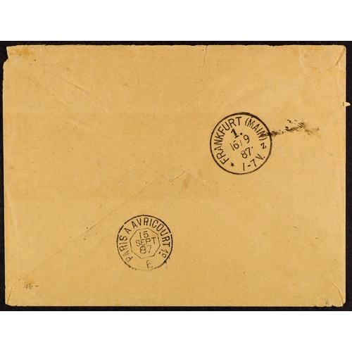 765 - FRENCH COLONIES MARTINIQUE 1887 (30 Aug) env registered to Germany bearing General Colonies 5c green... 