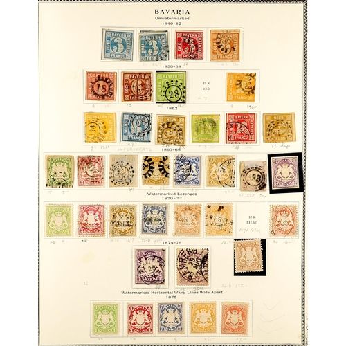 823 - GERMAN STATES BAVARIA 1849 - 1921 mint and used collection on album pages, many sets, high values, '... 