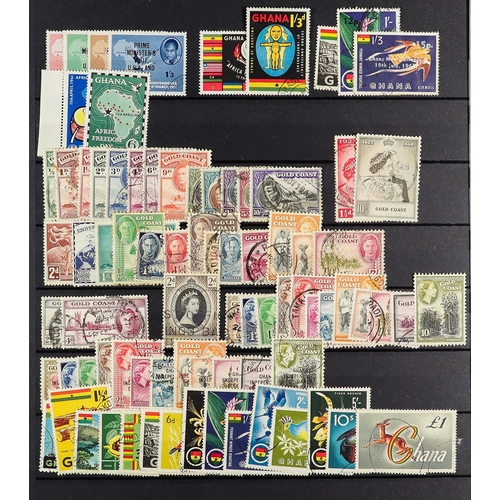 91 - COMMONWEALTH USED COLLECTION in 3 stock books, interestinmg ranges includes sets and higher values, ... 