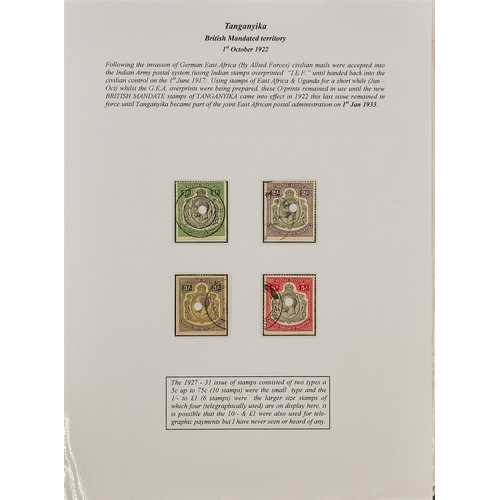 93 - TELEGRAPH STAMPS, FORMS, CANCELLATIONS a well-researched collection on exhibition- style pages, in a... 