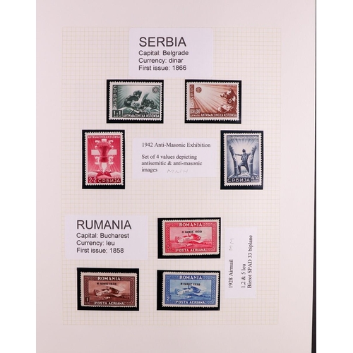 94 - UNIQUE REPRESENTATIVE COLLECTION of world stamps & sets selected by the collector for their appealin... 