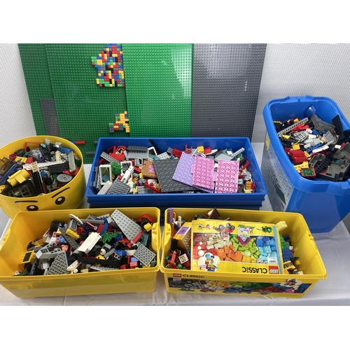 14 - Lego - A large collection of Lego to include two full Lego yellow bricks, one full Lego blue brick, ... 