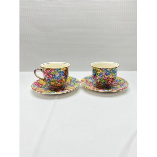 15 - The Royal Winton Grimwades Kew Chintz Cup & Saucers are exquisite pieces of fine china that hold... 