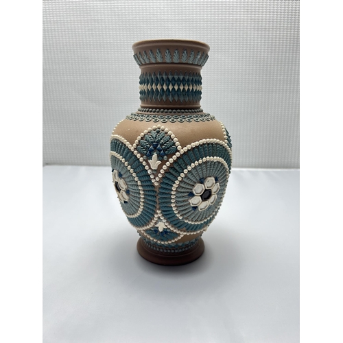 37 - DOULTON LAMBETH SILICON WARE VASE - c.1881