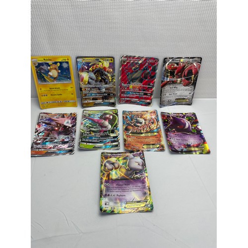 107 - Pokemon Card Bundle including binder of cards, box of cards and large cards with Gengar, Metwo and m... 