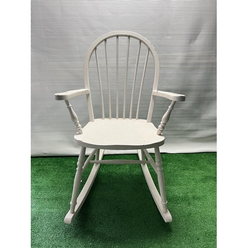 172 - White rocking chair