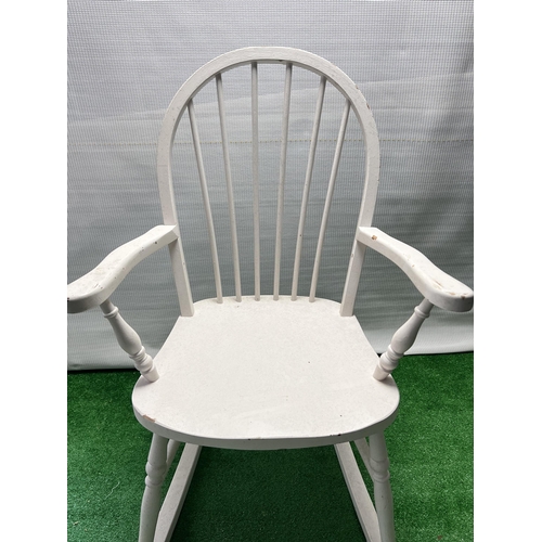 172 - White rocking chair