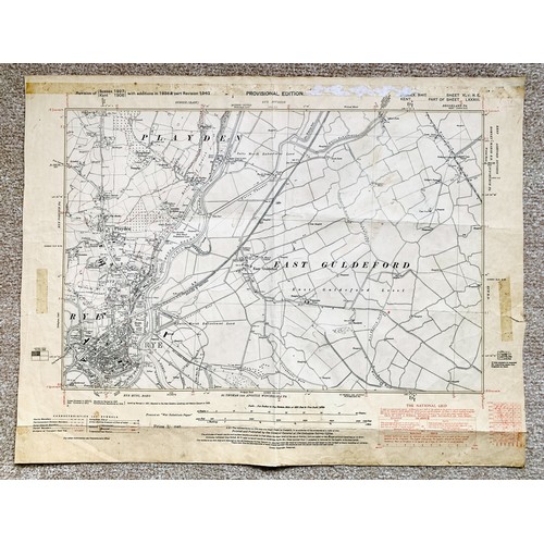 173 - Antique survey maps from 1938 and 1940Two Antique survey maps from 1938 and 1940 of Rye, Sussex, Eng... 