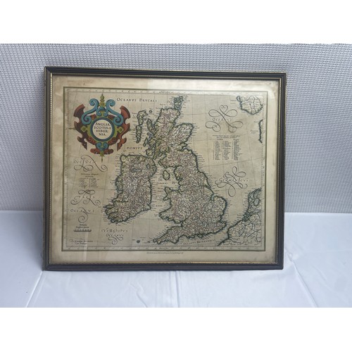 174 - Anglia Scotia et hiber NIA map, framed.