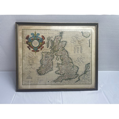 174 - Anglia Scotia et hiber NIA map, framed.