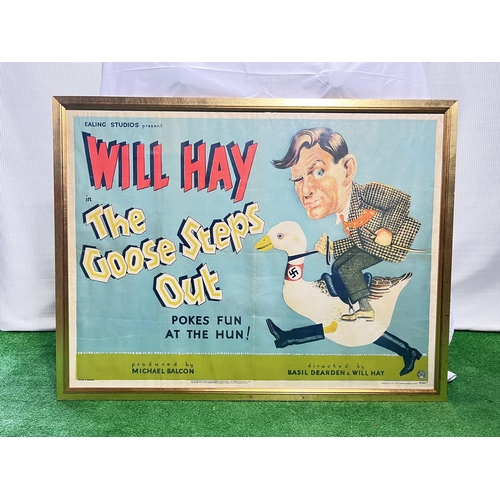 156 - The Goose Steps Out British Film Quad Poster - Starring Will Hay. Originally made in 1942 this poste... 