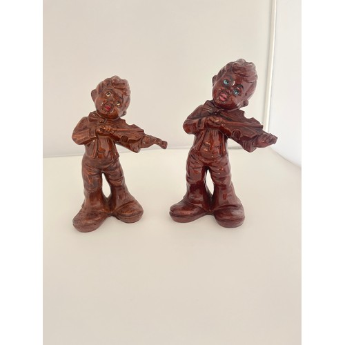 78 - Two hand carved wooden italian boys