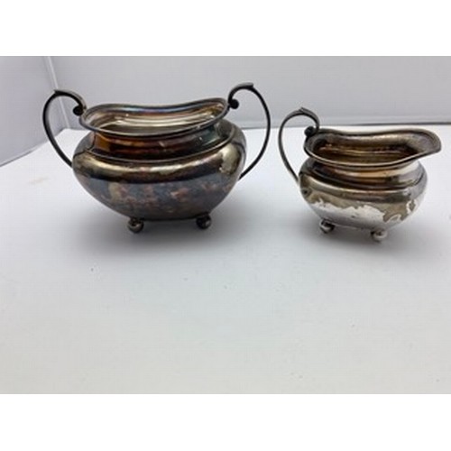 166 - Collection of hall marked sterling silver including 1 x large tea holder1 x small sugar holder&... 