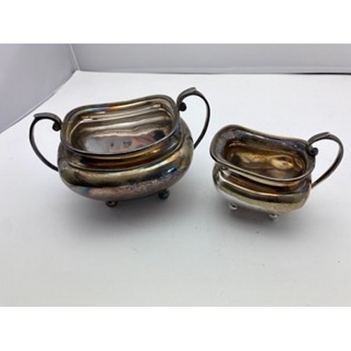 166 - Collection of hall marked sterling silver including 1 x large tea holder1 x small sugar holder&... 