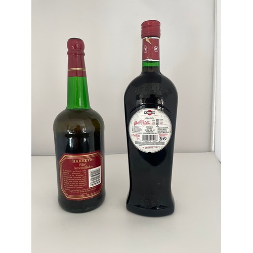 120 - 1 x bottle or Martini Rossi and 1 x bottle of Harveys Medium Dry Sherry