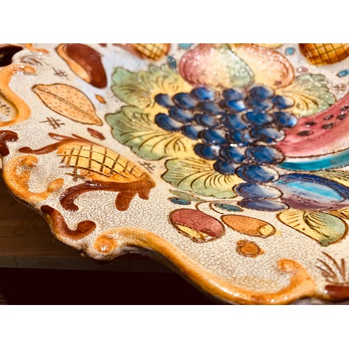 85A - Hand-painted Italian Pottery, fruit trayOn the back: 