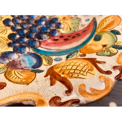 85A - Hand-painted Italian Pottery, fruit trayOn the back: 