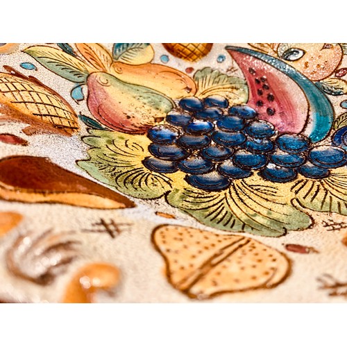 85A - Hand-painted Italian Pottery, fruit trayOn the back: 