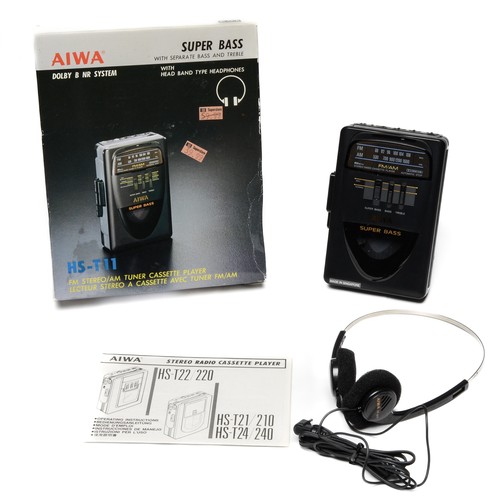 26 - Boxed Aiwa HS-T-11 FM Stereo/AM Tuner Cassette Player - in original packaging and appears unused but... 