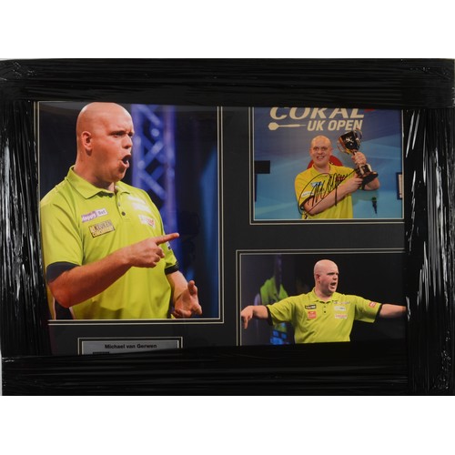 197 - Darts Memorabilia - A signed montage photo of world champion Michael 